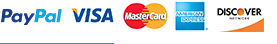 We accept PayPal, Visa, Mastercard, American Express, and Discover